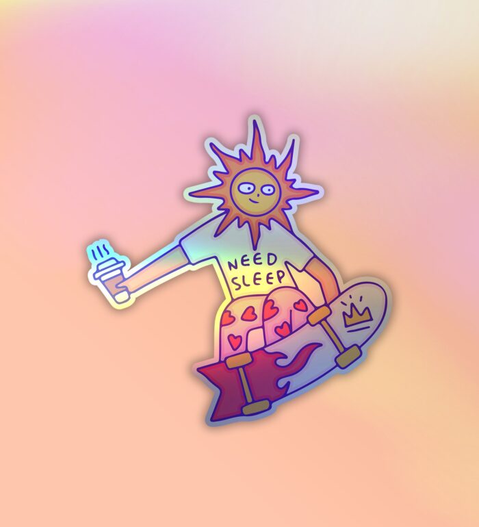 I Need Sleep   Holographic Laptop   Mobile Sticker