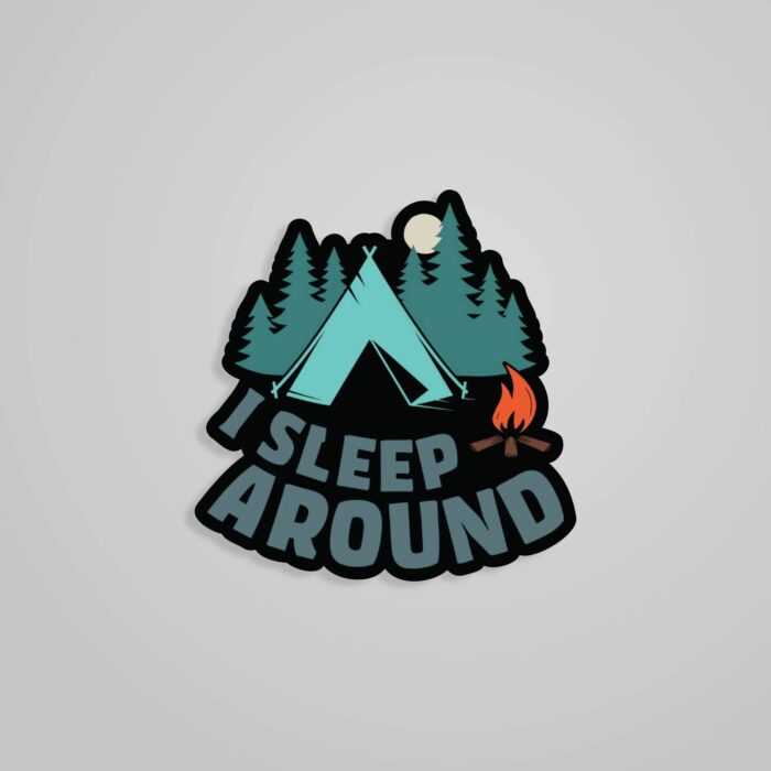 I Sleep Around Travels Stickers