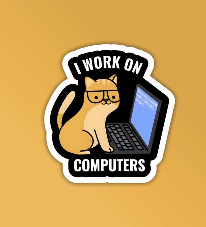 I Work On Computers Programmer Coding Sticker