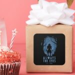 IT Always The Eyes Forest Silhouette Square Sticker