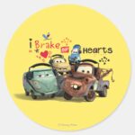 I Brake For Hearts Classic Round Sticker