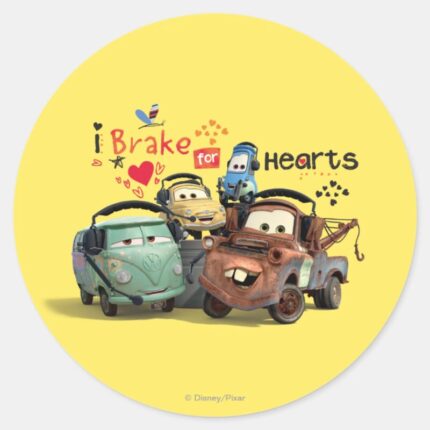 I Brake For Hearts Classic Round Sticker