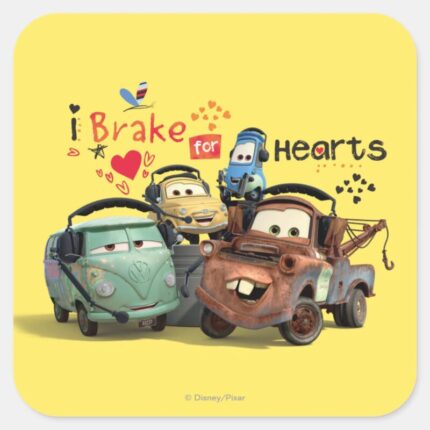 I Brake For Hearts Square Sticker