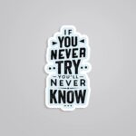 If You Never Try Youll Never Know Motivational Stickers