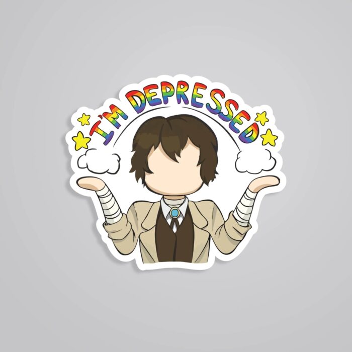Im Depressed Dazai Anime Stickers