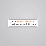 Im A Smart Person I Do Stupid Things Witty Stickers