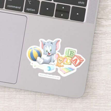 Infant Tom And Jerry Playing With Toys Sticker