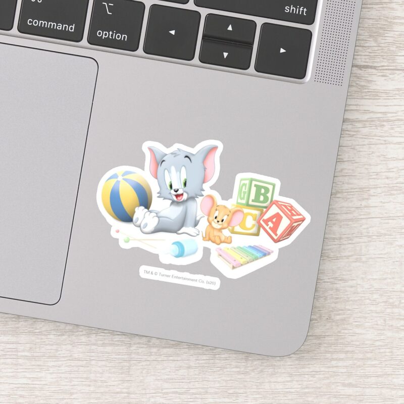 Infant Tom And Jerry Playing With Toys Sticker