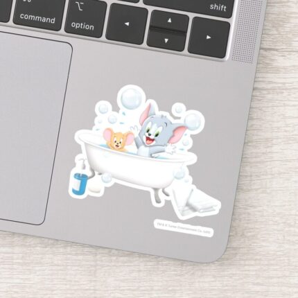 Infant Tom And Jerry Taking A Bath Sticker