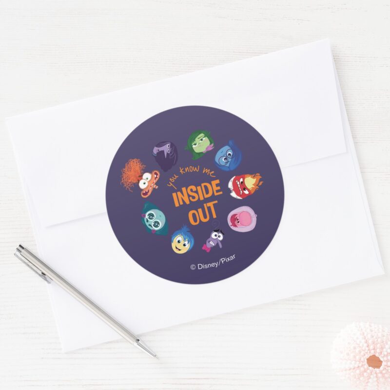 Inside Out You Know Me Inside Out Character Circle Classic Round Sticker