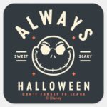 Jack Skellington Always Halloween Square Sticker