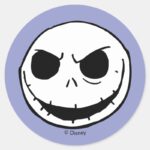 Jack Skellington Head Classic Round Sticker