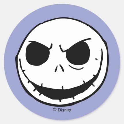 Jack Skellington Head Classic Round Sticker