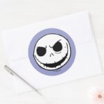 Jack Skellington Head Classic Round Sticker