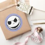Jack Skellington Head Classic Round Sticker