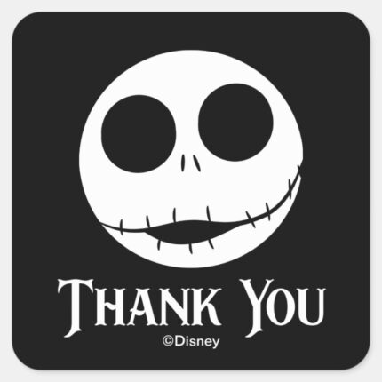 Jack Skellington First Birthday Thank You Square Sticker