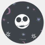 Jack Skellington Head Stars Pattern Classic Round Sticker