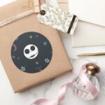 Jack Skellington Head Stars Pattern Classic Round Sticker
