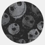 Jack Skellington Pattern Classic Round Sticker