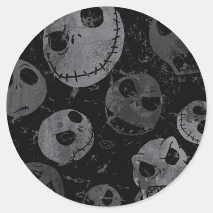 Jack Skellington Pattern Classic Round Sticker