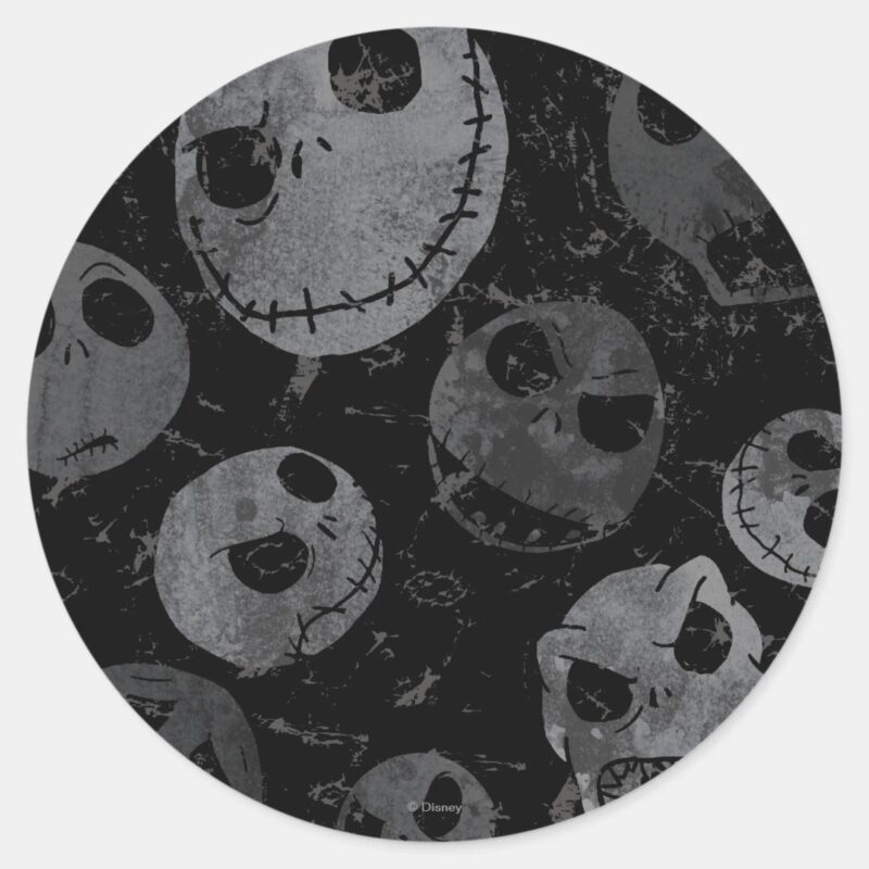 Jack Skellington Pattern Classic Round Sticker Jack Skellington Pattern Classic Round Sticker