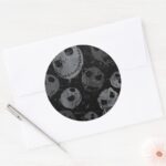 Jack Skellington Pattern Classic Round Sticker