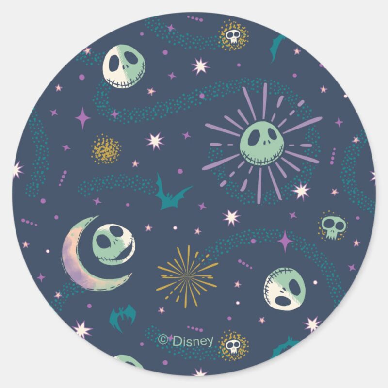 Jack Skellington Sun Moon Stars Tarot Pattern Classic Round Sticker