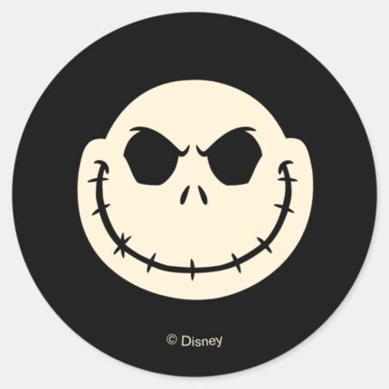 Jack Skellington Cross Bones Pattern Classic Round Sticker