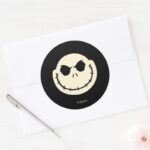 Jack Skellington Cross Bones Pattern Classic Round Sticker