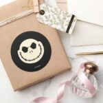 Jack Skellington Cross Bones Pattern Classic Round Sticker