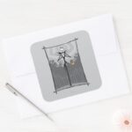Jack Skellington Cemetery Fence Square Sticker