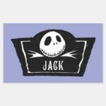 Jack Skellington Headstone Rectangular Sticker