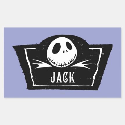 Jack Skellington Headstone Rectangular Sticker