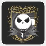 Jack Skellington King Jack Square Sticker