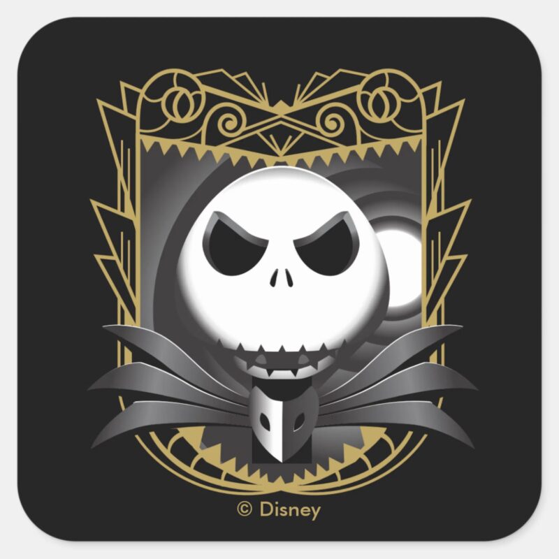 Jack Skellington King Jack Square Sticker