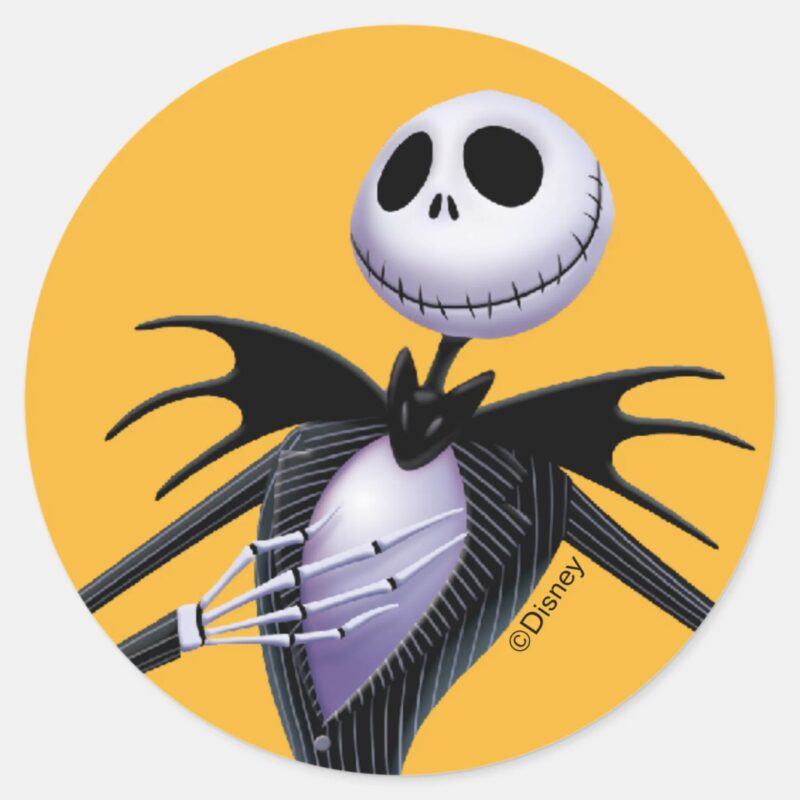 Jack Skellington Posing Classic Round Sticker
