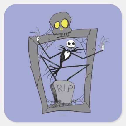Jack Skellington RIP Square Sticker