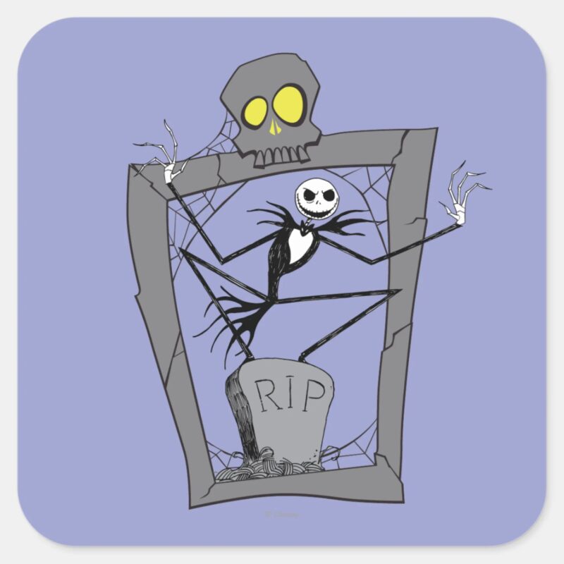 Jack Skellington RIP Square Sticker
