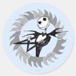 Jack Skellington Saw Blade Frame Classic Round Sticker