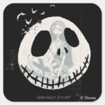 Jack Skellington Seriously Spooky Square Sticker