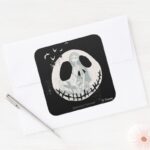Jack Skellington Seriously Spooky Square Sticker