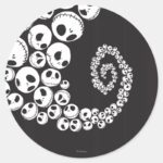 Jack Skellington Skull Swirl Classic Round Sticker