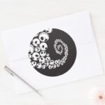 Jack Skellington Skull Swirl Classic Round Sticker