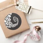Jack Skellington Skull Swirl Classic Round Sticker