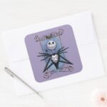 Jack Skellington Spider Web Frame Square Sticker