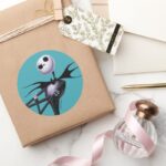 Jack Skellington Standing Classic Round Sticker