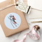 Jack And Sally Dancing Classic Round Sticker