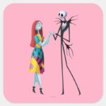 Jack And Sally Holding Hands Square Sticker