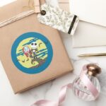 Jack And Sally Cute Moon Classic Round Sticker