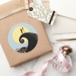 Jack And Sally Moon Silhouette Classic Round Sticker